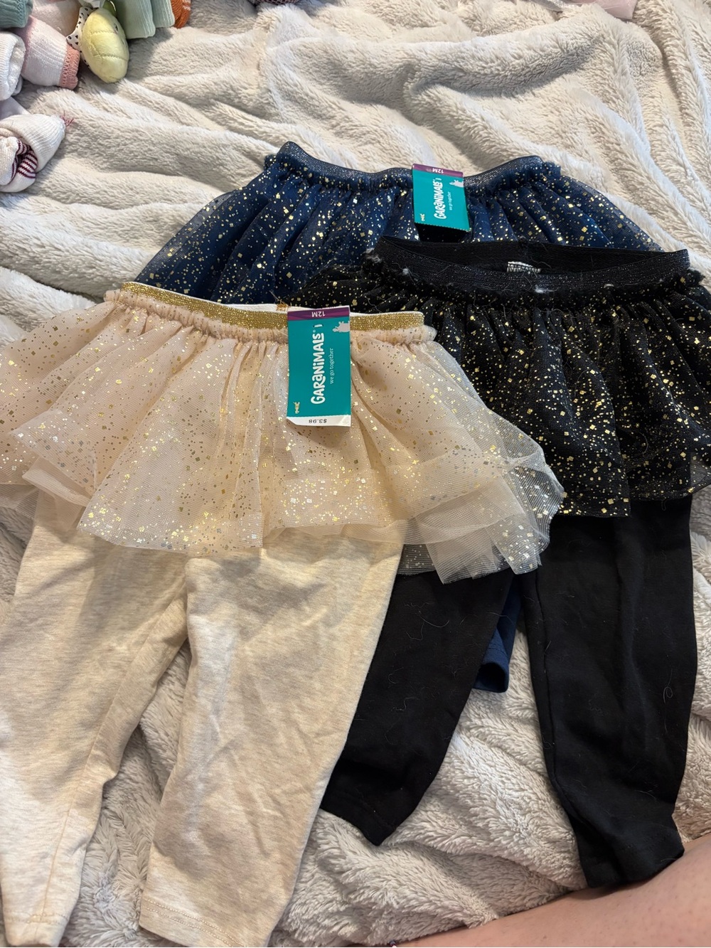 Garanimals Glitter Tulle Skorts in Gold, Black & Navy